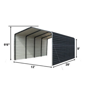 Home 14’ x 20’ Metal Garage Shed, HCY-MS1420A