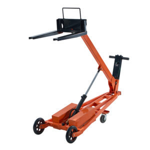 hand push portable electric forklift lifts loads of up 620 pounds easy storage portability lifting range 5'1" pht620